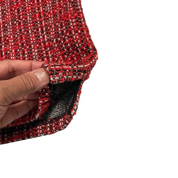 Banana Republic Red Tweed Sleeveless Top Textured Knit Scoop Neck Medium - Picture 6 of 11